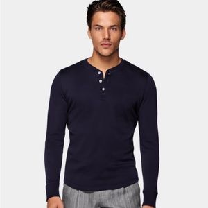 Suitsupply Henley Pima Cotton Size L Worn 1x